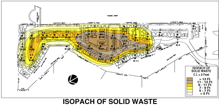 Isopach of Solid Waste